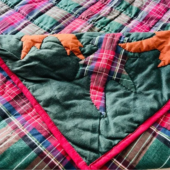 Vintage Rustic Handmade Appliqué Quilt – 52” x 52” - Picture 9 of 10